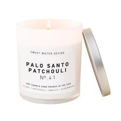 Palo Santo Patchouli Soy Candle | White Jar Candle